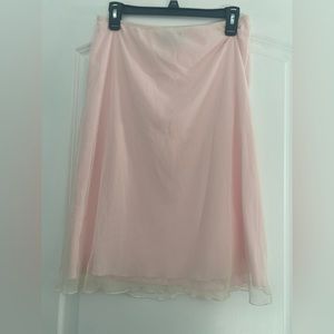 Vintage Pink Mesh Midi Skirt